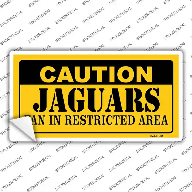 LP-2527s-S Caution Jaguars Novelty Sticker Decal, Small