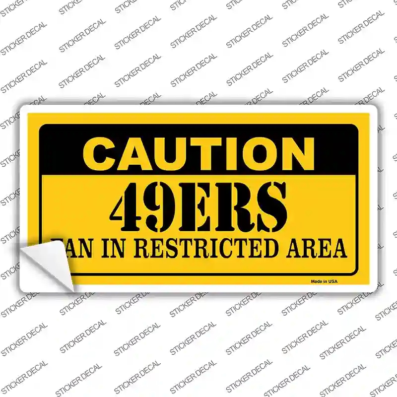 LP-2534s-XL Caution 49ers Novelty Sticker Decal, Extra Large