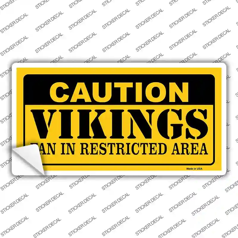 LP-2545s-XL Caution Vikings Novelty Sticker Decal, Extra Large