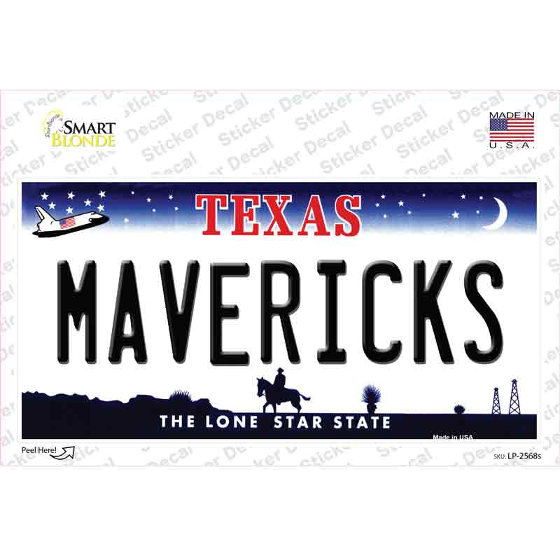 LP-2568s-M Mavericks Texas State Novelty Sticker Decal, Medium
