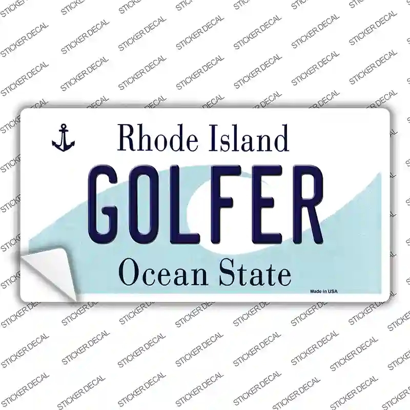 LP-11216s-S Golfer Rhode Island State Novelty Sticker Decal, Small
