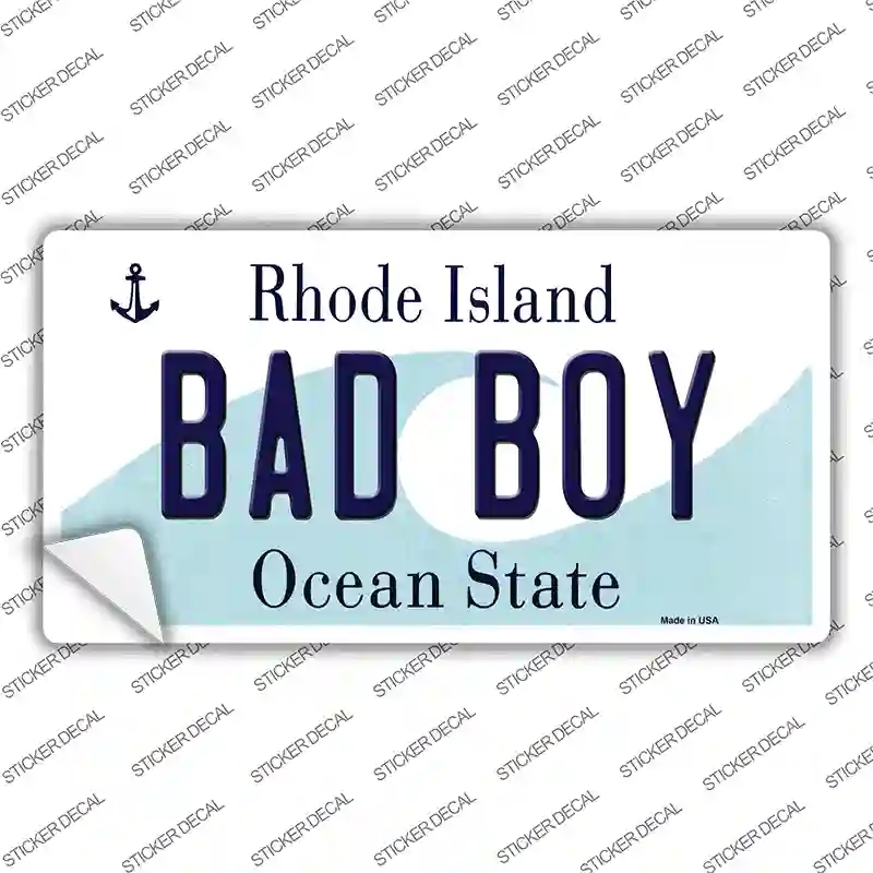 LP-11219s-L Bad Boy Rhode Island State Novelty Sticker Decal, Large