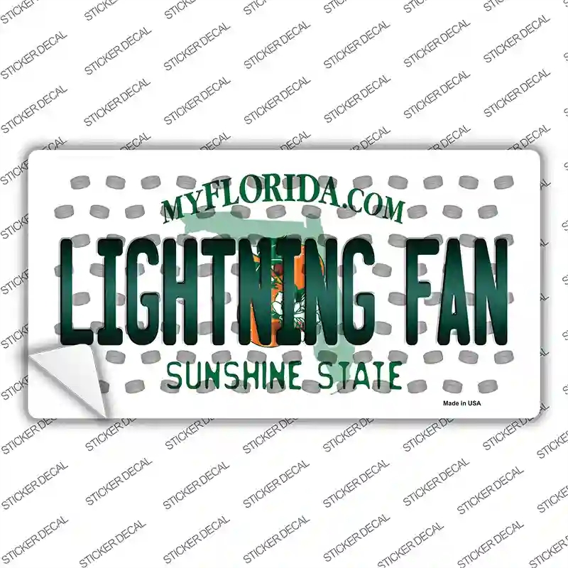 LP-10830s-XL Lightning Fan Florida Novelty Sticker Decal, Extra Large