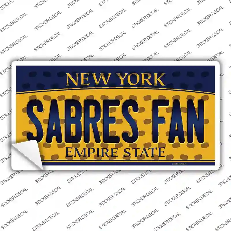 LP-10843s-S Sabres Fan   York Novelty Sticker Decal, Small