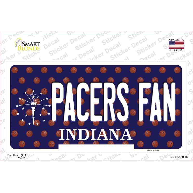 LP-10858s-M Pacers Fan Indiana Novelty Sticker Decal, Medium