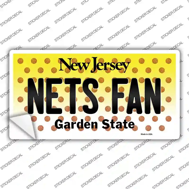 LP-10865s-S Nets Fan   Jersey Novelty Sticker Decal, Small