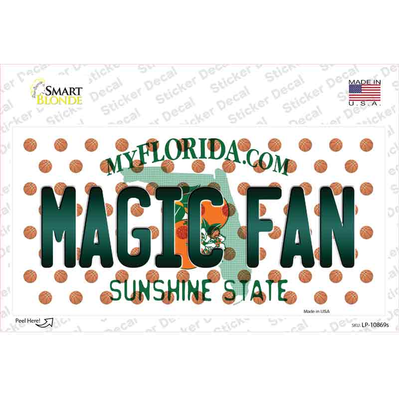 LP-10869s-M Magic Fan Florida Novelty Sticker Decal, Medium