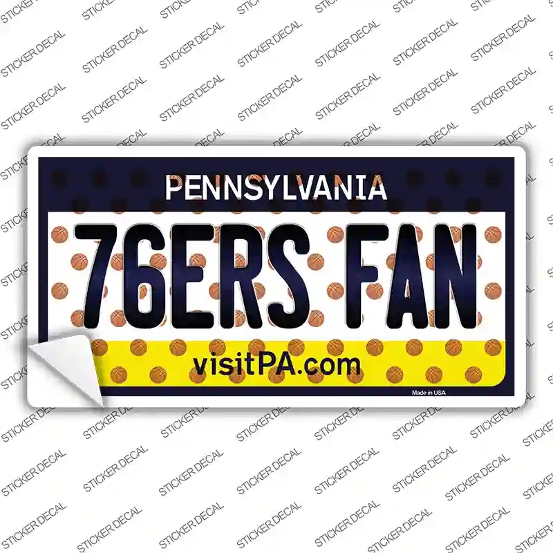 LP-10870s-S 76ERS Fan Pennsylvania Novelty Sticker Decal, Small