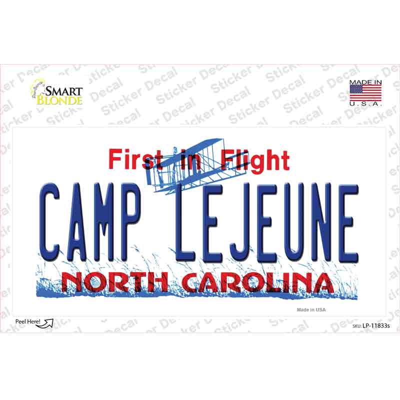 LP-11833s-M Camp Lejeune North Carolina Novelty Sticker Decal, Medium