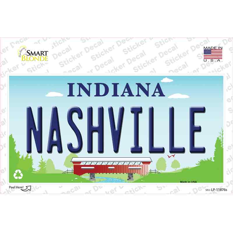 LP-11876s-M Nashville Indiana Novelty Sticker Decal, Medium