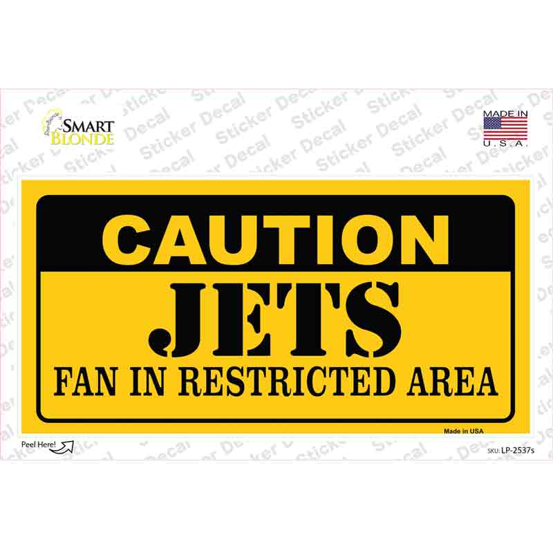 LP-2537s-M Caution Jets Novelty Sticker Decal, Medium