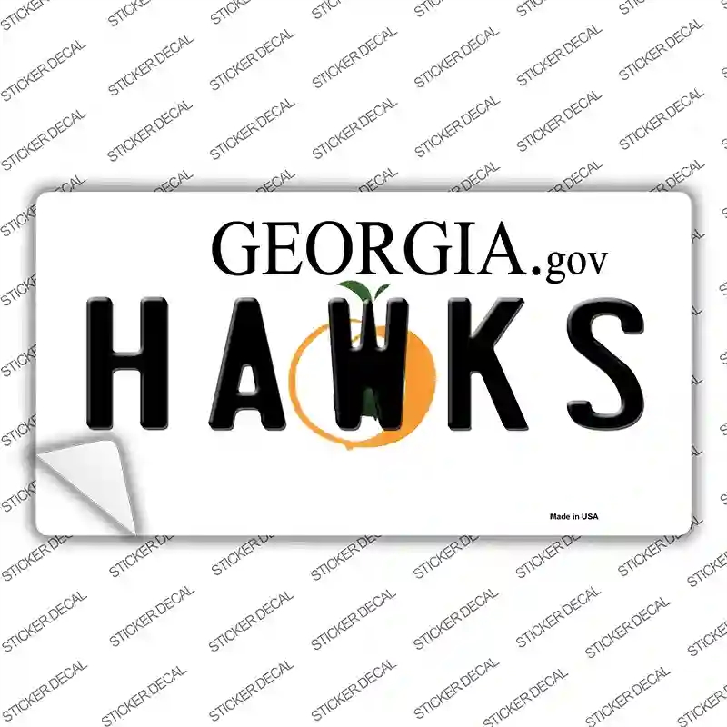 LP-2563s-XL Hawks Georgia State Novelty Sticker Decal, Extra Large