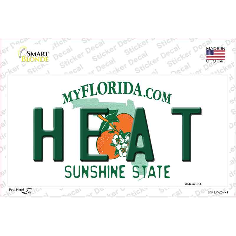 LP-2577s-M Heat Florida State Novelty Sticker Decal, Medium
