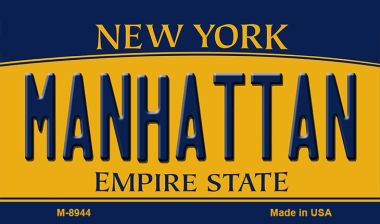 Manhattan New York State License Plate Tag Magnet M-8944
