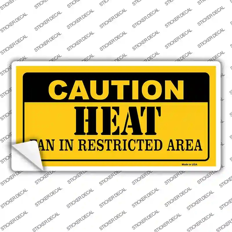 LP-2607s-S Caution Heat Fan Novelty Sticker Decal, Small