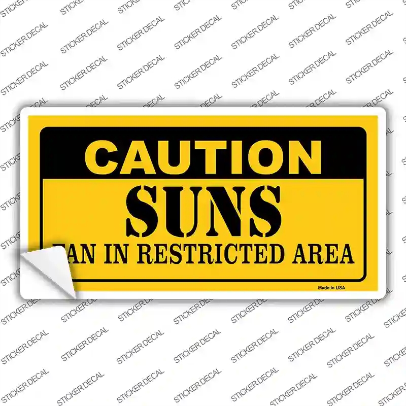 LP-2616s-S Caution Suns Fan Novelty Sticker Decal, Small