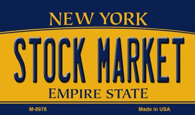 M-8978 3.5 x 2 in. Stock Market New York State License Plate Magnet