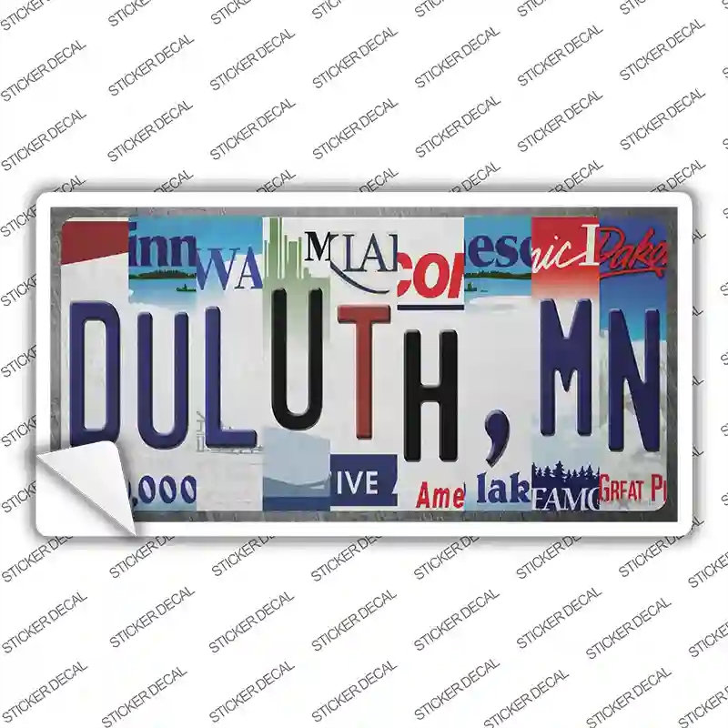 LP-14036s-L Duluth MN Strip Art Novelty Sticker Decal, Large
