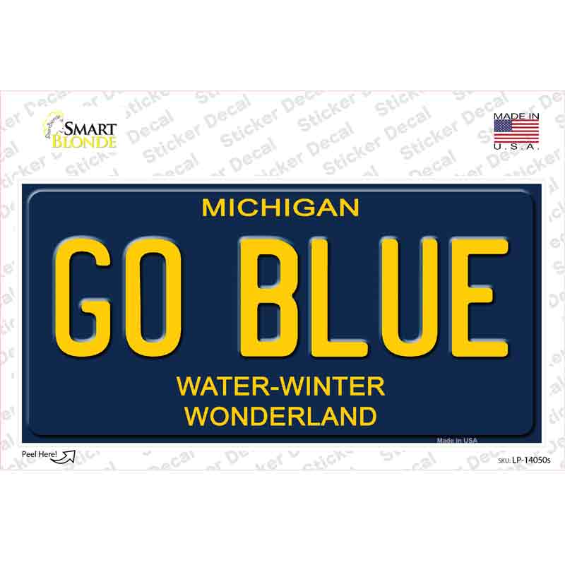 LP-14050s-M Go Blue Michigan Novelty Sticker Decal, Medium