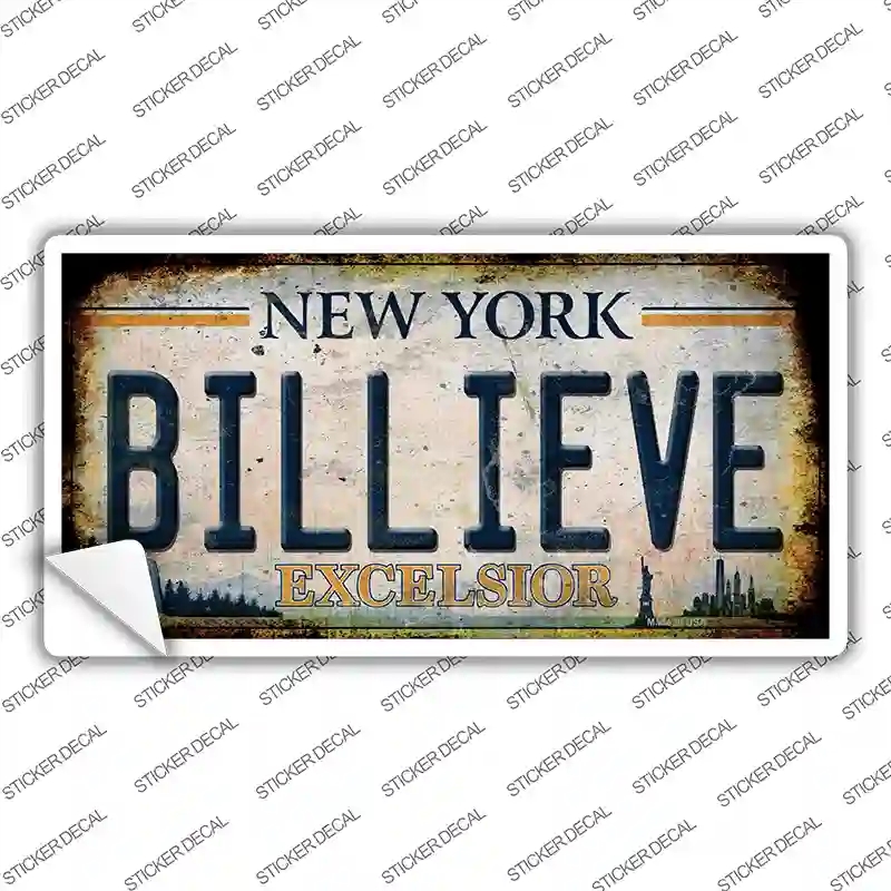 LP-14084s-L Billieve Excelsior   York Novelty Rectangular Sticker Decal, Large