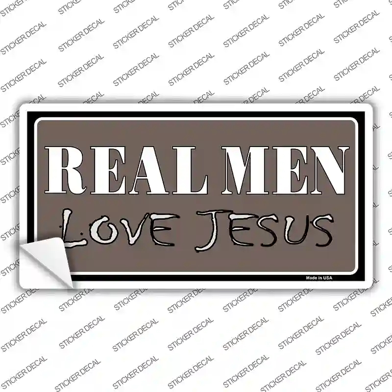 LP-1848s-S Real Men Love Jesus Novelty Sticker Decal, Small