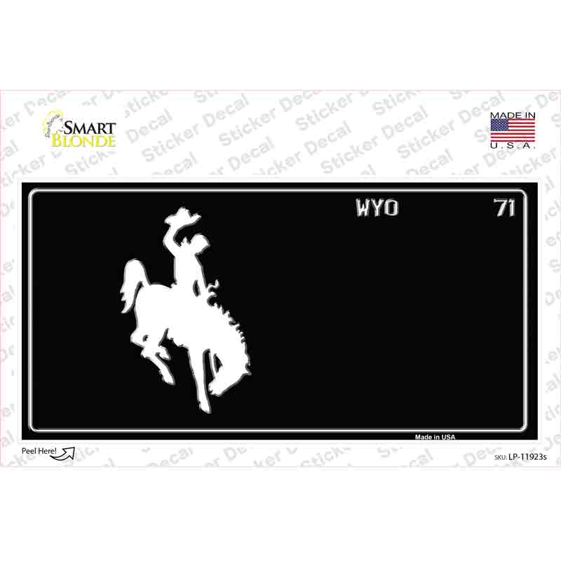LP-11923s-M Wyoming Black Novelty Sticker Decal, Medium