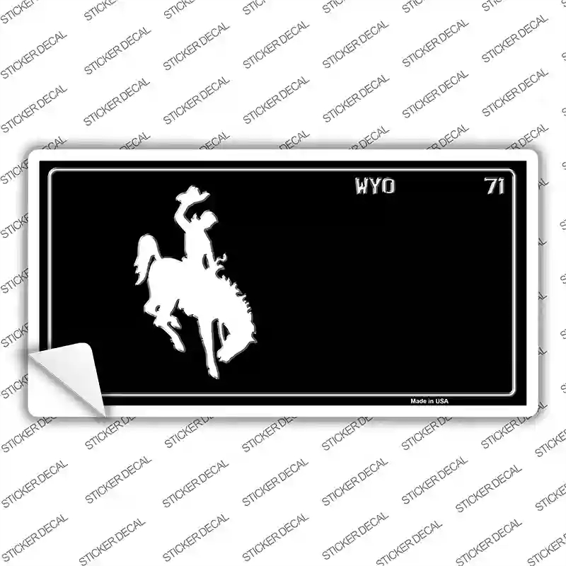 LP-11923s-S Wyoming Black Novelty Sticker Decal, Small