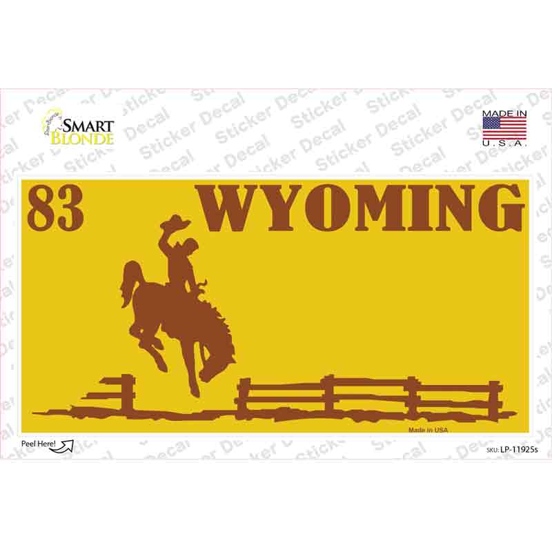 LP-11925s-M Wyoming Yellow Novelty Sticker Decal, Medium