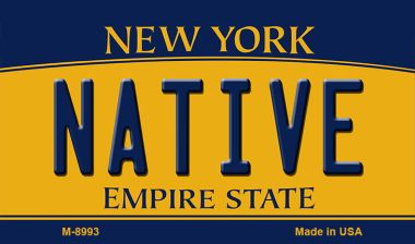 M-8993 3.5 x 2 in. Native New York State License Plate Magnet