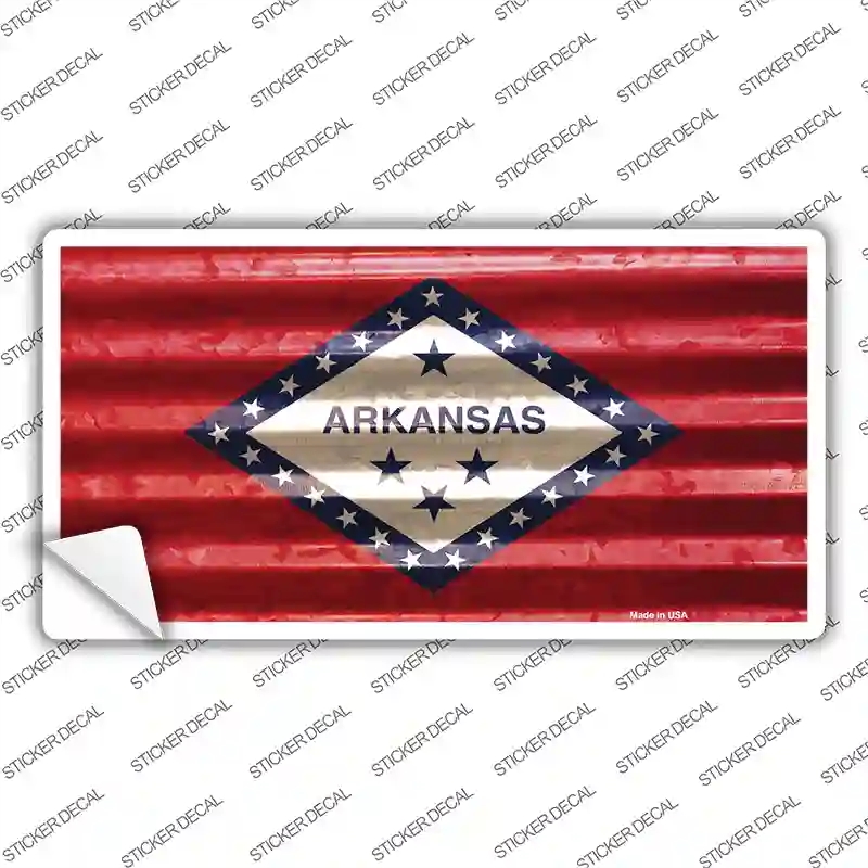 LP-11945s-XL Arkansas Corrugated Flag Novelty Sticker Decal, Extra Large