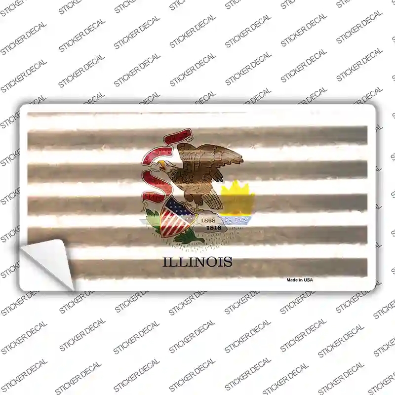 LP-11954s-XL Illinois Corrugated Flag Novelty Sticker Decal, Extra Large