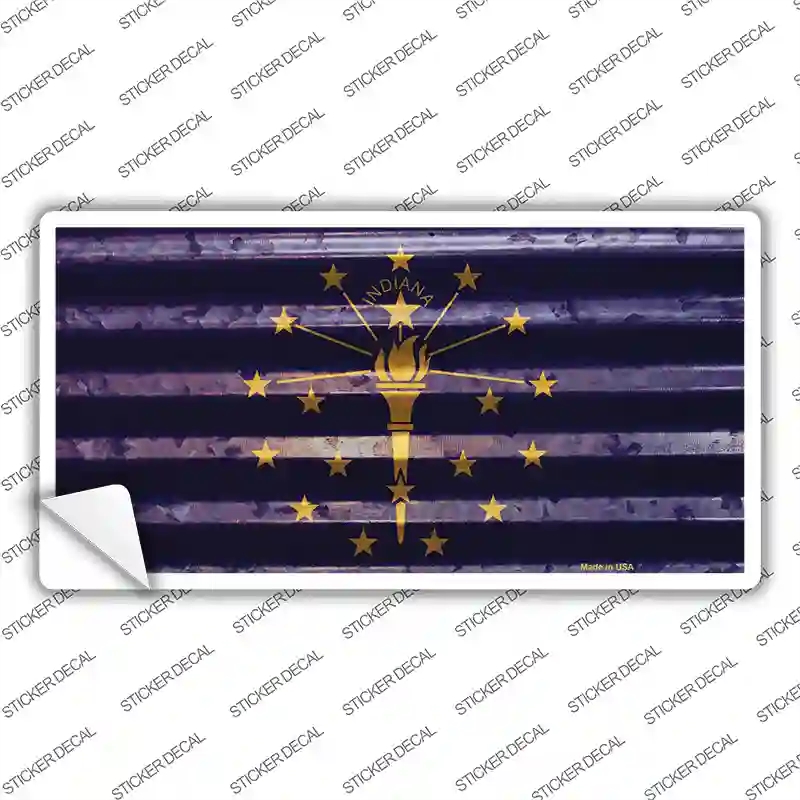 LP-11955s-L Indiana Corrugated Flag Novelty Sticker Decal, Large