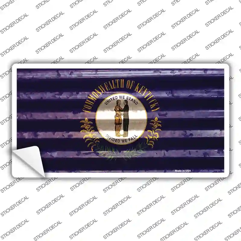 LP-11958s-S Kentucky Corrugated Flag Novelty Sticker Decal, Small