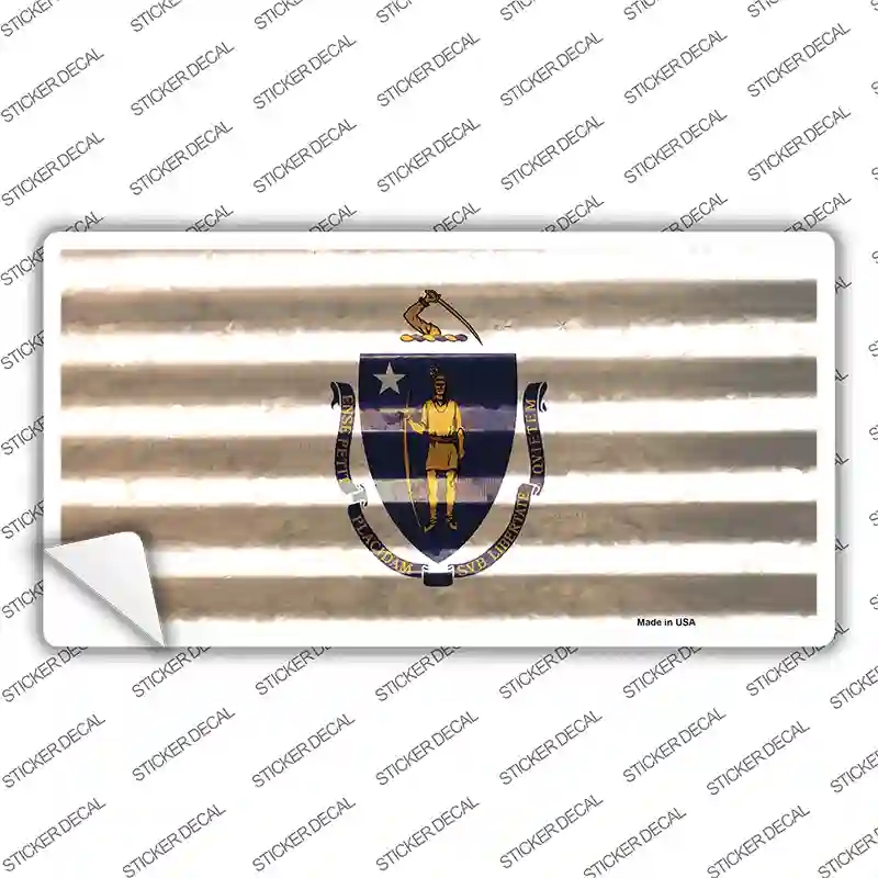LP-11962s-XL Massachusetts Corrugated Flag Novelty Sticker Decal, Extra Large