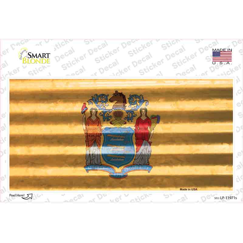 LP-11971s-M   Jersey Corrugated Flag Novelty Sticker Decal, Medium