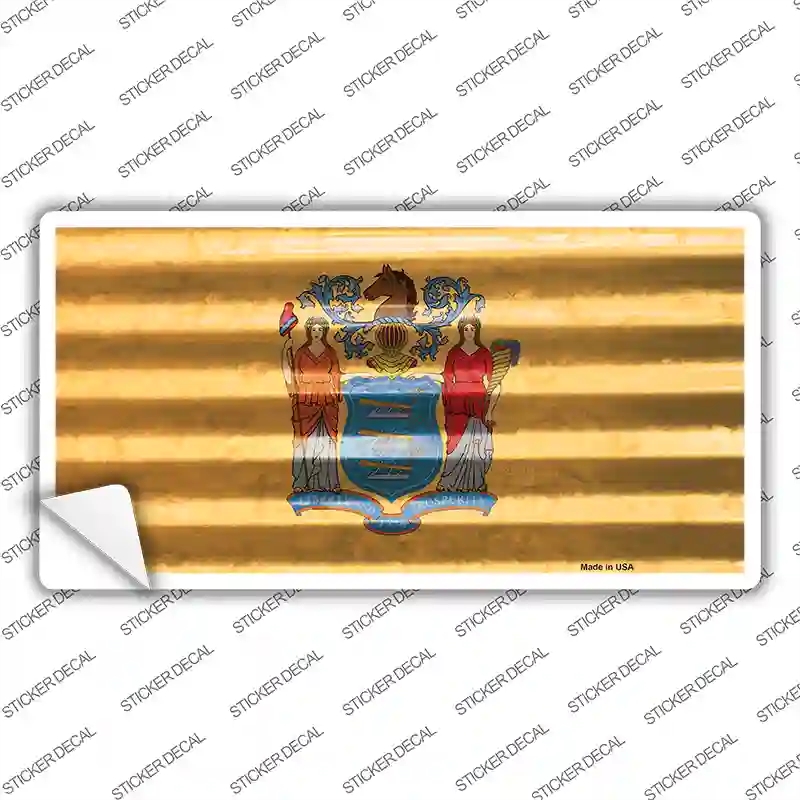 LP-11971s-S   Jersey Corrugated Flag Novelty Sticker Decal, Small