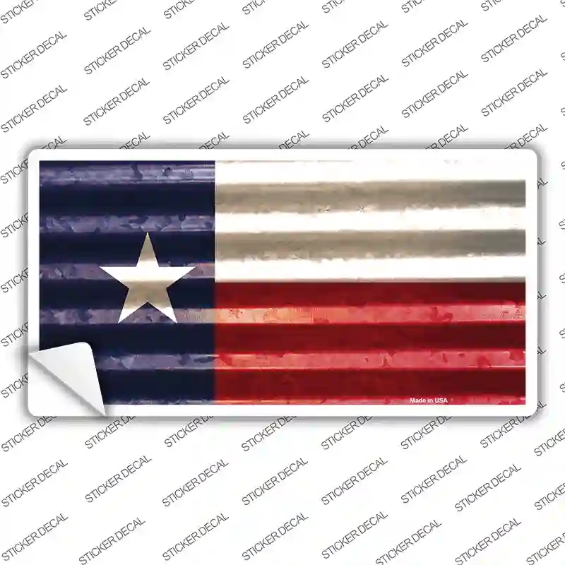 LP-11984s-L Texas Corrugated Flag Novelty Sticker Decal, Large
