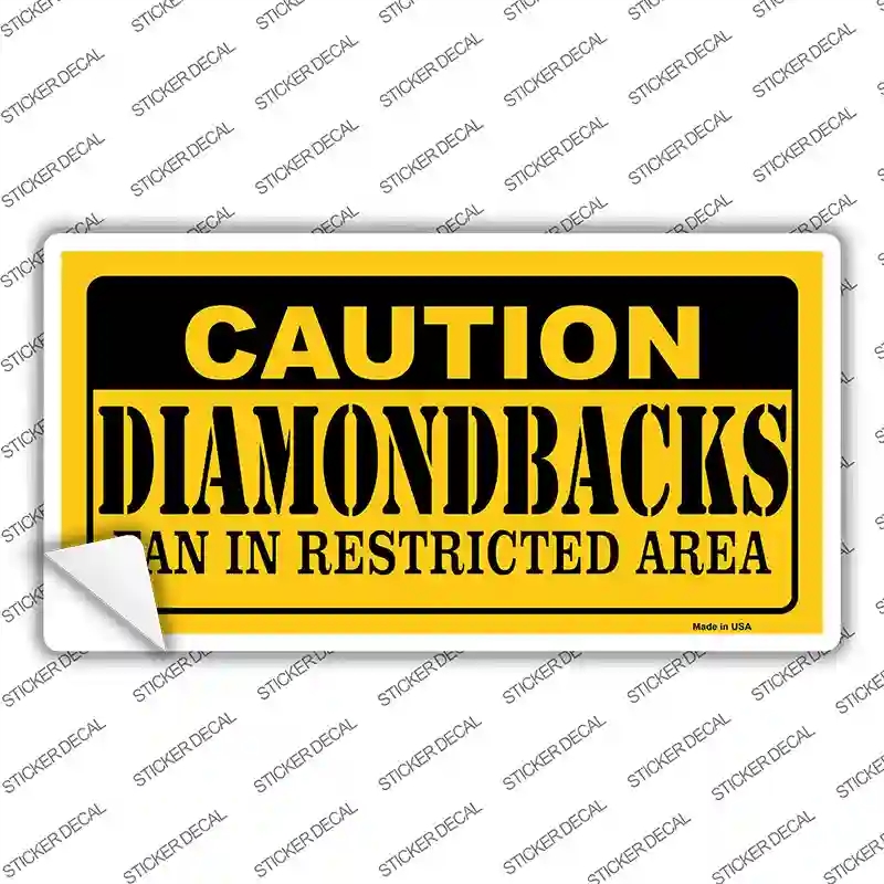 LP-2624s-XL Caution Diamondbacks Fan Novelty Sticker Decal, Extra Large