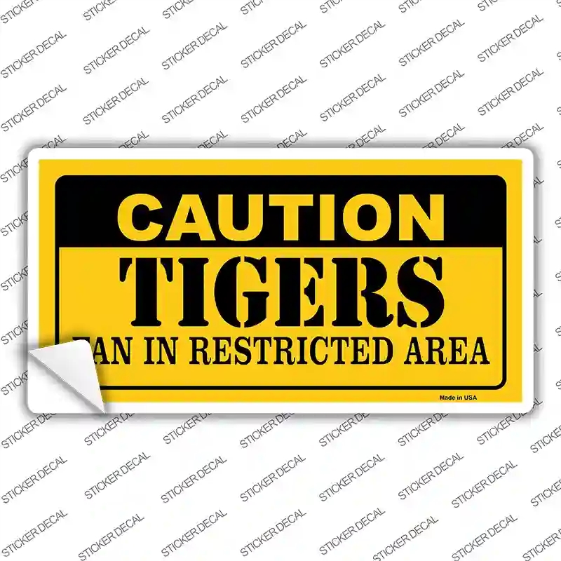 LP-2633s-L Caution Tigers Fan Novelty Sticker Decal, Large