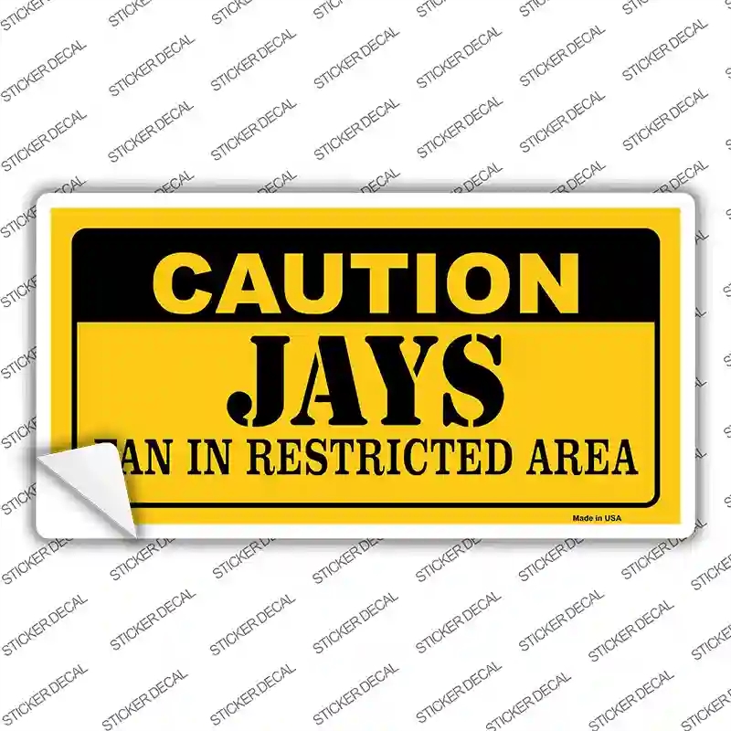 LP-2649s-XL Caution Jays Fan Novelty Sticker Decal, Extra Large