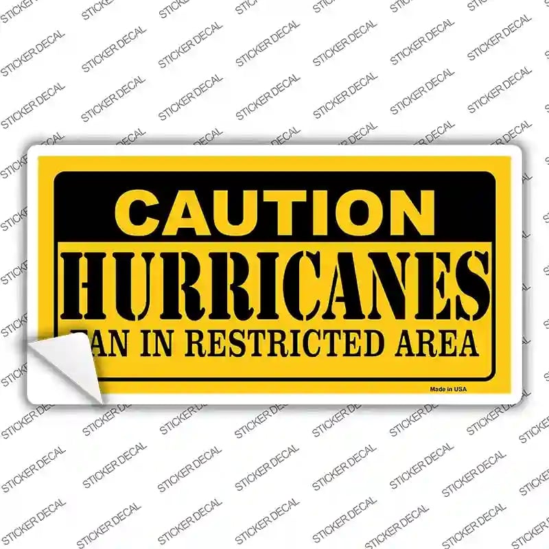 LP-2656s-S Caution Hurricanes Novelty Sticker Decal, Small