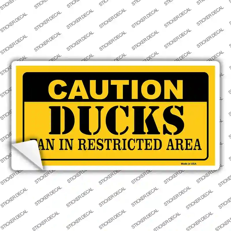 LP-2669s-L Caution Ducks Novelty Sticker Decal, Large