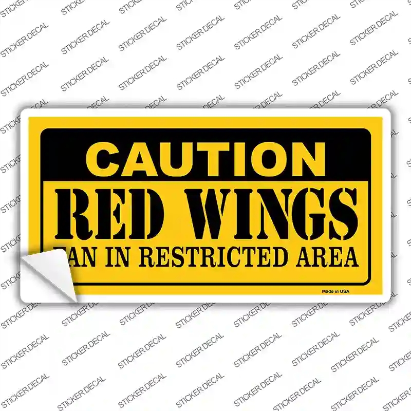 LP-2675s-XL Caution Red Wings Novelty Sticker Decal, Extra Large