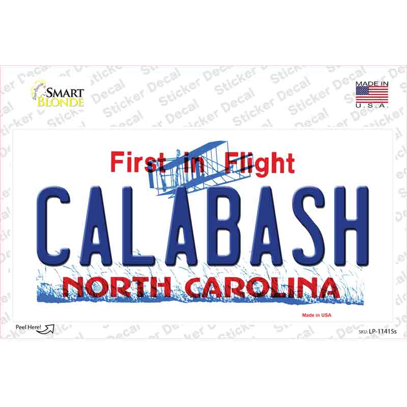LP-11415s-M Calabash North Carolina Novelty Sticker Decal, Medium