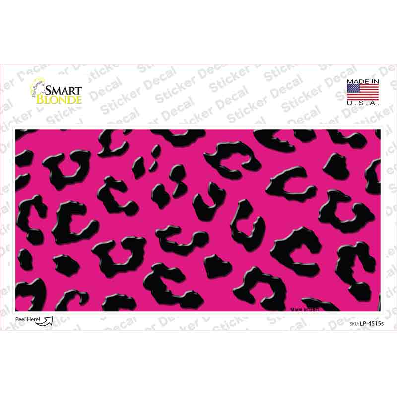 LP-4515s-M Pink Black Cheetah Novelty Sticker Decal, Medium