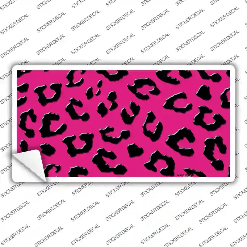 LP-4515s-S Pink Black Cheetah Novelty Sticker Decal, Small