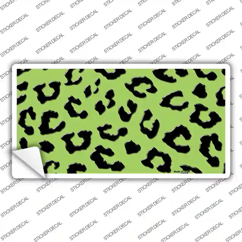 LP-4525s-S Lime Green Black Cheetah Novelty Sticker Decal, Small