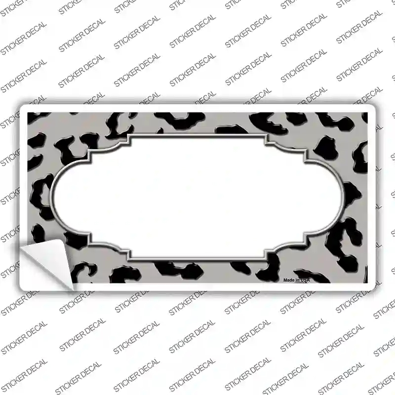 LP-4551s-S Gray Black Cheetah Scallop Novelty Sticker Decal, Small