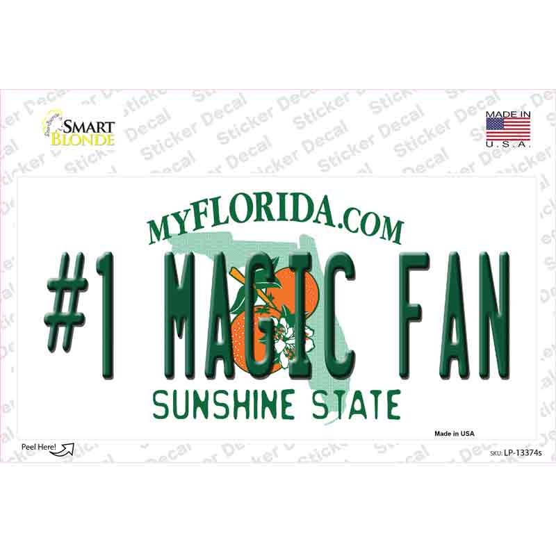 LP-13374s-M Number 1 Magic Fan Novelty Sticker Decal, Medium