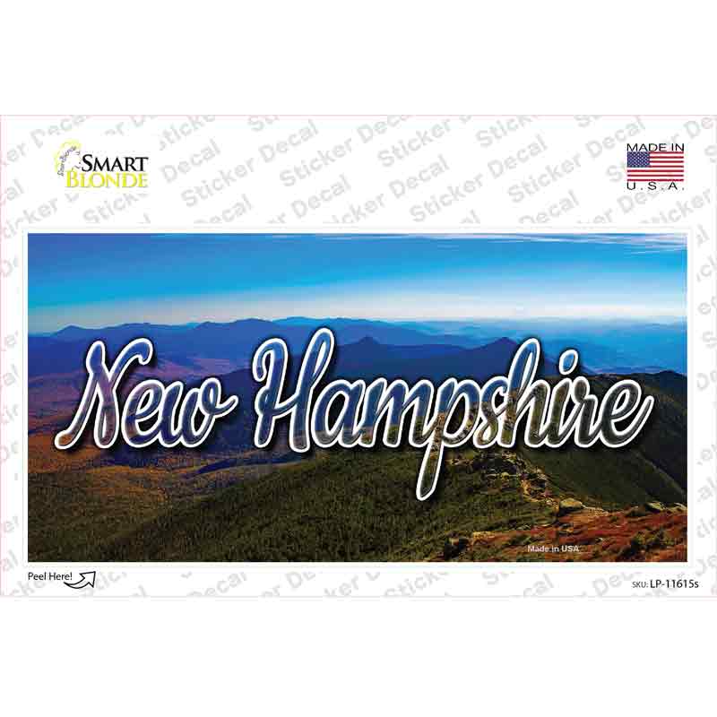LP-11615s-M   Hampshire Mountain Range State Novelty Sticker Decal, Medium